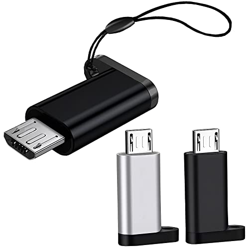 マイクロUSB-タイプC 変換アダプター 3個セットUSB Type C to Micro USB 変換 コネクタ データ転送 ストラップ付 紛失防止 小型 簡単に持ち運 Xperia / Galax