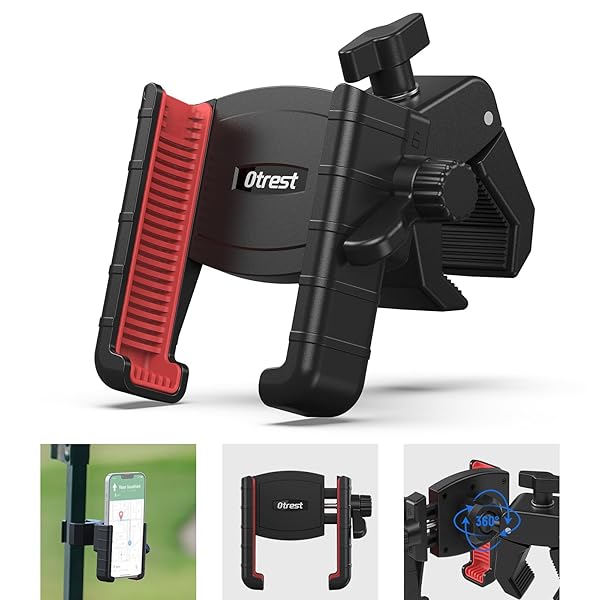 ゴルフスマホホルダー 360°回転 ゴルフスマホスタンド ゴルフ 練習 スイング 器具撮影 ゴルフカート携帯ホルダー 15-35mm角型フレーム用 コンパチブル Yamaha Club Car EZG