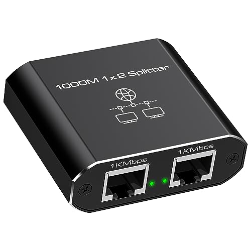 LAN 分配器 1入力2出力 同時出力 SP918 高速 1000Mbps RJ45 ケーブル 二股 2分配 有線LAN ルーター [有線LAN 2分岐 同時出力] イーサネット Splitter 素