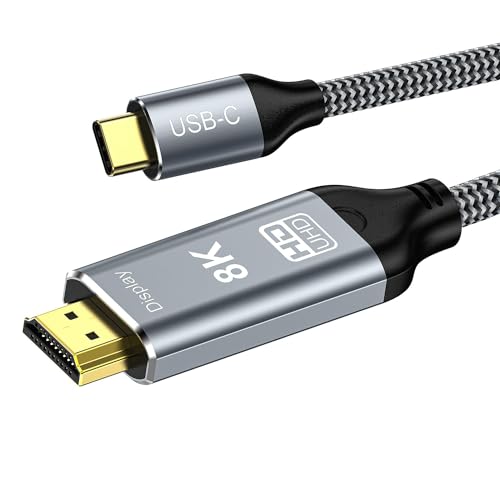 8K USB C HDMI ケーブル 1M 8K＠60Hz HDMIケーブル タイプc [単方向通信]Type C HDMI 2.1 変換 48Gbps 転送 映像出力 Thunderbolt 3/4