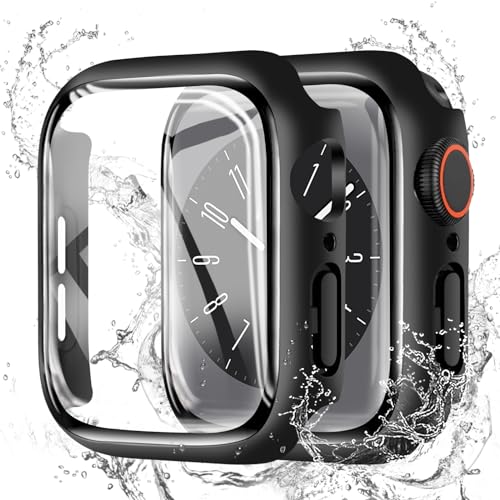 Apple Watch ケース Series 10/9/8/7/SE2/SE/6/5/4 46mm 超薄型 for アップルウォッチ カバー 防水 PC素材 硬度9H強化ガラス 高透過率 指紋防止 耐