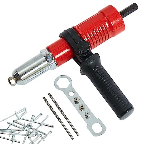 リベッタープロ リベットガン リベットガン 電動リベッター 2.4mm 3.2mm 4.0mm 4.8mm インパクト リベットドリルアダプター リベットガン ナットリベッター 合金鋼製 六角軸 無線