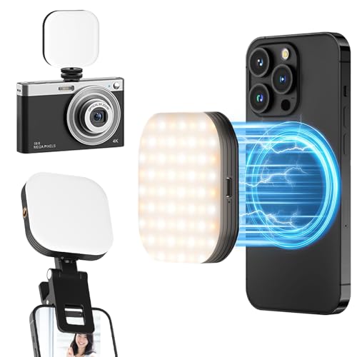 撮影用ライト スマホ ライト 撮影 マグネット式 スマホ撮影ライト Mag Safe対応 スマホ ライト クリップ 3色モード5段調光 スマホ 照明 i Phone対応 照明 撮影用ライト 小型 スマ