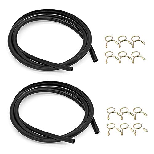 燃料ホース ホース ガソリンホース ホースバンド 内径 5mm 外径 8mm 全長1m 耐圧 / 耐油 / 耐熱 / 難燃 / 耐摩耗性 / 耐腐食性 フッ素ゴム クリップ12個付き 耐油ゴム系 汎用
