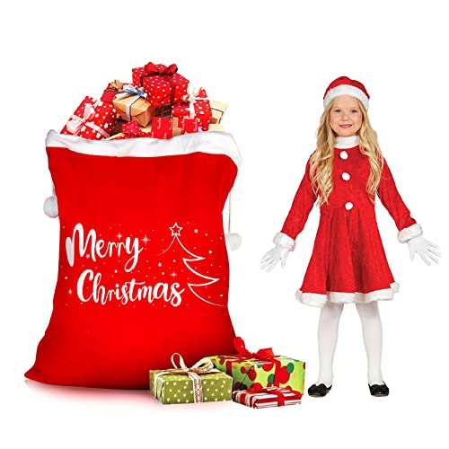 クリスマス ラッピング 袋 特大 110×70CM 巾着 バッグ サンタ袋 超 雑貨 収納 ギフト プレゼント 飾り 包装 包む 休日 1個 (A)&starf;重要：商品画像はできる限り実物