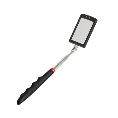 伸縮式点検鏡 棒付きミラー 角型 伸縮式 LEDライト付 点検鏡 360°角度調節 握りやすい 簡単便利 点検 施工 修理&starf;重要：商品画像はできる限り実物を再現するよう心掛けており