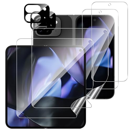 Google Pixel 9 Pro Fold フィルム(4枚)+カメラフィルム(2枚) TPU+強化ガラス 傷つけ防止 9H硬度 耐衝撃 疎水疎油 指紋 汚れ防止 液晶画面 超高透過率 全面保護 自