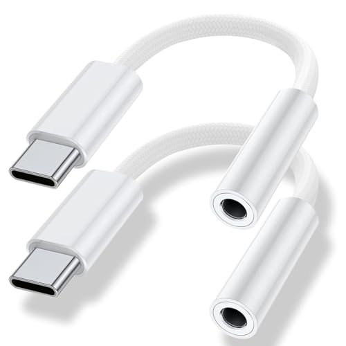 イヤホンジャック 変換 タイプc 2個セットUSB C イヤホンジャック 変換 3.5mm 対応 3極 4極 イヤホン変換アダプター 音量調節 / 通話 / 音楽 DAC搭載 / Hi Fi音質 16