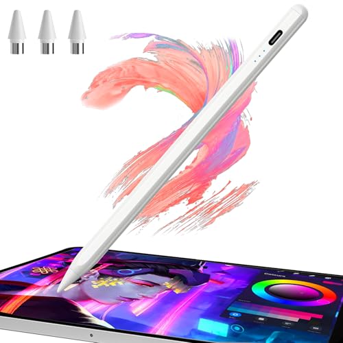 タッチペン i Pad対応 アップルペンシル 傾き感知 磁気吸着機能 i Pad ペン 極細 超高感度 誤作動防止 軽量 耐摩 タッチペン Type-C急速充電 3つ交換用ペン先付き i Pad / 