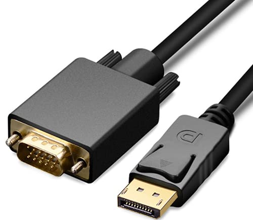Displayport VGA 変換 ケーブル 1.8m ディスプレイポート D-sub 15ピン DP VGA オス オス 1080P デュアルディスプレイ DP (オス) VGA(オス) [逆変換