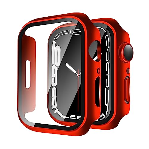 Apple Watch 9 / 8 / 7 41mm ケース アップルウォッチ9 / 8 / 7 41mm ケース PC素材 アップルウォッチ カバー ガラスフィルム 一体型 二重構造 Apple W