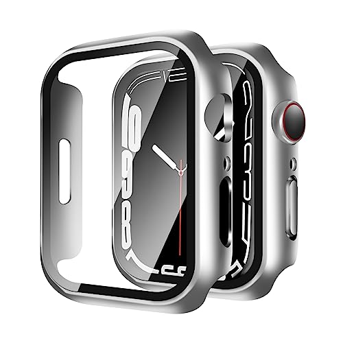 Apple Watch 9 / 8 / 7 41mm ケース アップルウォッチ9 / 8 / 7 41mm ケース PC素材 アップルウォッチ カバー ガラスフィルム 一体型 二重構造 Apple W