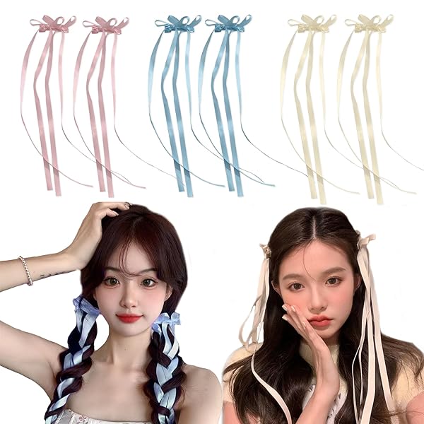 リボン ヘアピン ヘアクリップ リボン髪飾り おしゃれ ミニ リボン バンスクリップ 可愛い 蝶結び ヘアアクセサリー 和装 浴衣 花火大会 誕生日 結婚式 ヘッドドレス (3色 6個セット)&