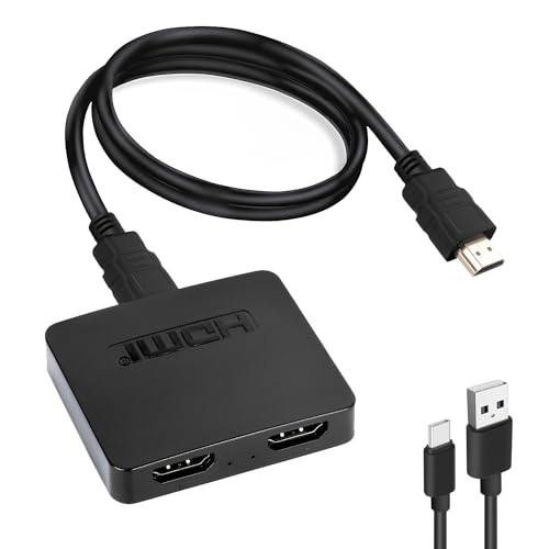 HDMI 分配器 1入力2出力 4K 30Hz 音声 ビデオ 同時出力 付き 3D 1080p HDMI 1.4 1.3 複製 / ミラーのみ 拡張モードなし PS3 / 4 / 5 HDTV VCD