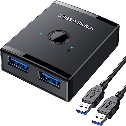 USB切替器 pc2台用 usb3.0 マウス キーボード 切り替え器 usb セレクター プリンタ 手動切替機 [パソコン2台:USB機器4台]USBケーブル×２ (1.5m) 付&star