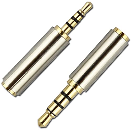 変換プラグ 3.5mm(オス) 4極 → 2.5mm (メス) *1個 2.5mm(オス) 4極 → 3.5mm (メス) *1個 標準プラグ ステレオ プラグ オーディオアダプター ドホン / アン