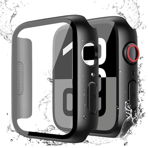 アップルウォッチ カバー Series 10/9/8/7/6/5/4/SE2/SE Apple Watch カバー 防水 一体型 PC素材 硬度9H強化ガラス 高透過率 指紋防止 超薄型 耐衝撃 全面