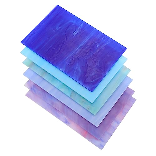 ガラスシート ステンドガラスシート カラー マイカ フレーク オパール アート ガラス シート 12X12 バラエティ モザイク シート カラー ガラス ステンド ガラス 6個&starf;重
