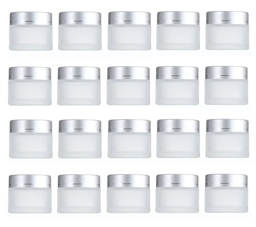 遮光瓶 クリームボトル 詰替え用 ガラス瓶 化粧品用ボトル クリーム保存 すりガラス瓶 コスメ用 詰替え容器 クリアクリームジャー サブパッキングボトル 容量20g/個 (20個セット 20g)超便利