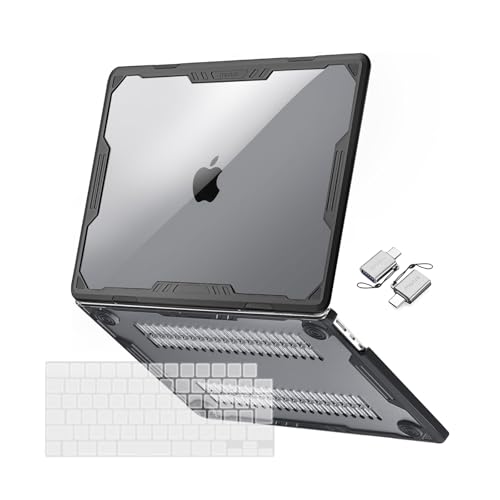 Mac Book Air ケース 13インチ M2 M3 M4チップ 2025 2024 2023 2022発売 A3240 A3113 A2681 対称幾何 耐衝撃 TPUバンパーカバー付き プラス
