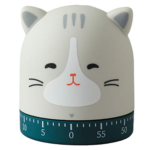 タイマー 電池不要 キッチンタイマー 60分計 ダイヤル かわいい猫ちゃん アナログタイマー クッキング ゼンマイ式 ベーキング アラーム 操作簡単 勉強 引動 学習教育 調理タイマー などの 多機能