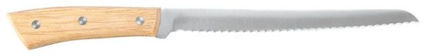 包丁 パン切り包丁 刃渡り 20cm 切味持続 モリブデンバナジウム鋼 使用 業務用 木柄ハンドル ルグナウッド LW-03木のぬくもり。木柄ハンドル。業務用包丁にも使われる丈夫でサビにくいモリブデン