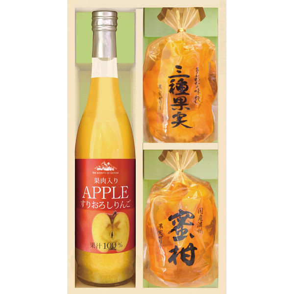 美食ファクトリー 果実のゼリー＆フルーツ飲料セット りんごジュース 果汁100% ゼリー みかん 三種果実 ギフト プレゼント 贈り物 お祝い 内祝い 手土産 信州産 フルーツ 食感 詰め合わせ セッ