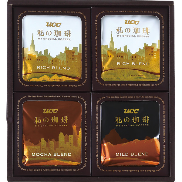 UCC 私の珈琲ギフト ドリップコーヒー リッチブレンド モカブレンド マイルドブレンド スティックコーヒー 便利 簡単 本格 コーヒーセット お湯を注ぐだけ 手軽 ギフト おしゃれ プレゼント 自宅