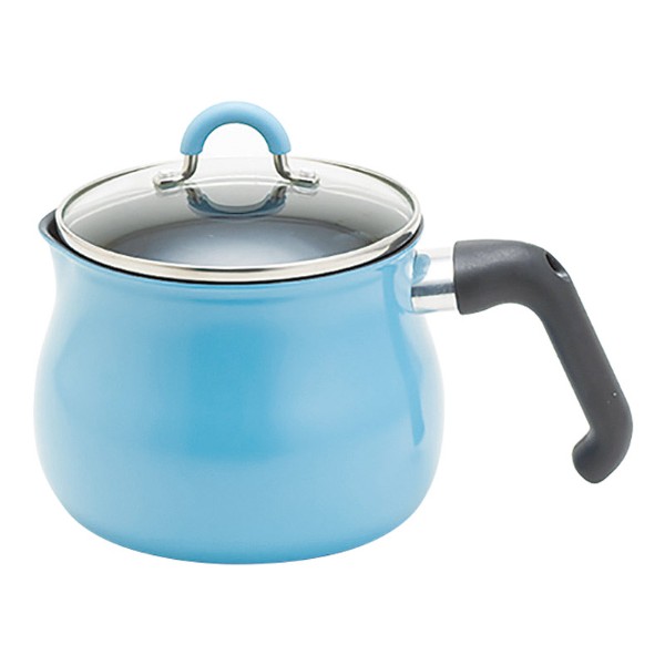 To May マルチポット IH対応 Mサイズ 14cm 2.2L (1-2人用) ライトブルー ご飯鍋 ミルクパン 揚げ鍋 ふっ素樹脂加工 一人暮らし 新生活 IH 直火 OK 炒め物 揚げ物 煮物