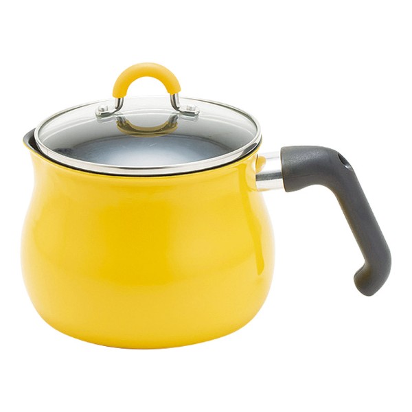 To May マルチポット IH対応 Mサイズ 14cm 2.2L (1-2人用) イエロー ご飯鍋 ミルクパン 揚げ鍋 ふっ素樹脂加工 一人暮らし 新生活 IH 直火 OK 炒め物 揚げ物 煮物 湯
