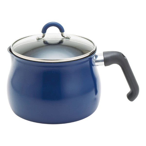 To May マルチポット IH対応 Lサイズ 16cm 3L (3-4人用) ネイビー ご飯鍋 ミルクパン 揚げ鍋 ふっ素樹脂加工 一人暮らし 新生活 IH 直火 OK 炒め物 揚げ物 煮物 湯沸か