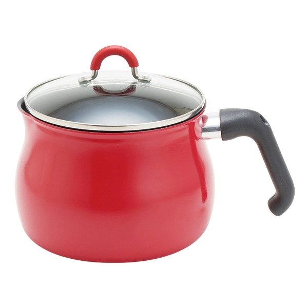 To May マルチポット IH対応 Lサイズ 16cm 3L (3-4人用) レッド ご飯鍋 ミルクパン 揚げ鍋 ふっ素樹脂加工 一人暮らし 新生活 IH 直火 OK 炒め物 揚げ物 煮物 湯沸かし