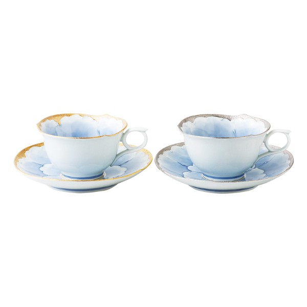 有田焼 プラチナ牡丹 ペア珈琲碗皿 56042 コーヒーカップ ティーカップ 来客用 コーヒー 珈琲 紅茶 来客 おもてなし 日常 お茶 食器 うつわ 食卓 和食 洋食 中華 朝食 ランチ モーニング