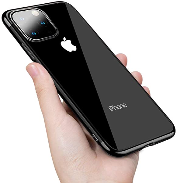 i Phone 11pro ケース クリア 耐衝撃 TPU 透明ケース 薄型 衝撃吸収 全面保護 Qi充電対応 指紋防止ファッション 最軽量 スリム 薄型 一体型 人気 防塵 黄ばみ防止 ブラック