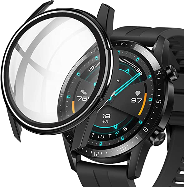[ＰＣケース+フイルム 2イン1]対応Huawei Watch GT2 46mm ケース(艶ありタイプ) ファーウェイ ウォッチ GT2 カバー シート シン...