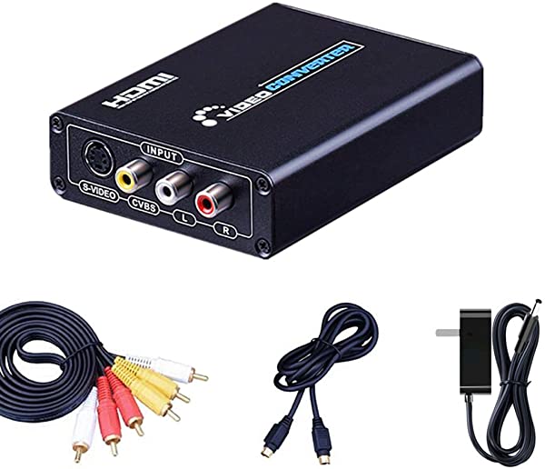 コンポジット S端子 to HDMI 変換器 1080P対応 Composite 3RCA AV S-Video to HDMI コンバーター ビデオ変換器 コンポジット hdm...