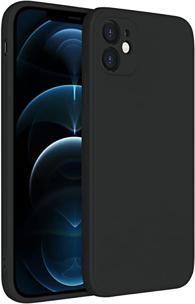 iPhone 12 mini 専用 カラーシリコンケース 一体型レンズ保護 耐衝撃 ワイヤレス充電対応 ガラスフィルム付属 ブラック bsc003-1...