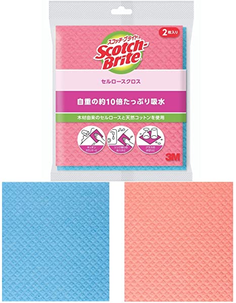 3M セルロース クロス シート ふきん ピンク & ブルー 2枚 スコッチブライト CCL-PB色:5. セルロースクロス(ピンク & ブルー)商品の説明「スコッチ・ブライトセルロー
