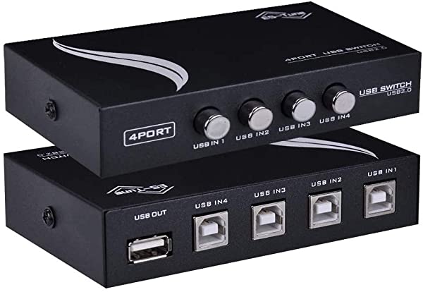 USB 2.0切替器 USB切替器 手動 2.0対応 PC4台用 4入力1出力 4ポート切替器 プリンタなどを共有 小型 軽量2入力1出力手動4入力1出力手動4入力4出力手動2入力4出力手動対応PC2
