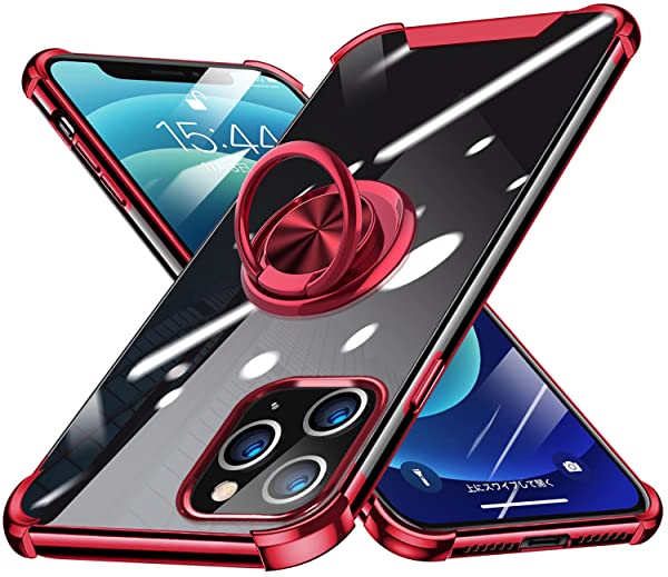 i Phone 11 Pro Max ケースリング スタンド付き 耐衝撃 TPU クリア 360度回転 全面保護 超耐久一体型 軽量 薄型 レンズ保護 すり傷防止 アイフォン11 Pro Max ケー