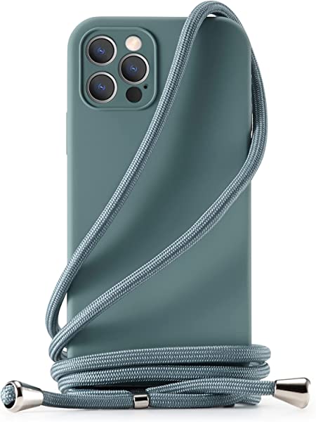 i Phone 12Pro ケース i Phone 12Pro カバー ネック ショルダー ストラップ付き スマホ シリコン カバー 紐付き 斜めがけ 織りストラップ付き 調節可能なショルダー クロス