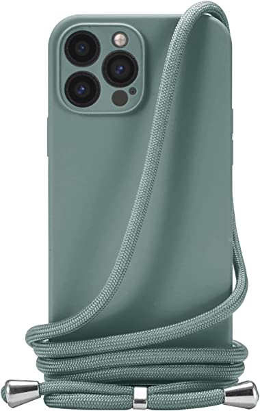 i Phone 13 Pro Max ケース i Phone 13 Pro Max カバー ネック ショルダー ストラップ付き スマホ シリコン カバー 紐付き 斜めがけ 織りストラップ付き 調節可能