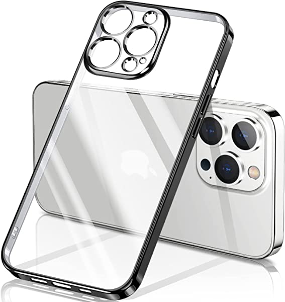 【 耐衝撃 】 iPhone13 Pro max ケース クリア 透明 アイフォン13Promax カバー TPU 素材 メッキ枠 薄型 軽量 メッキ加工 ソフト 人気 (