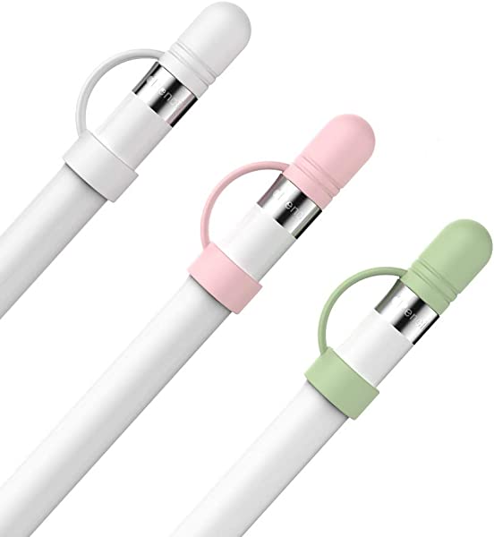 Apple Pencil用シリコンキャップ 交換品 紛失対策 Apple Pencil 第一世代対応 三つ入り (白 桃 緑) 送料無料