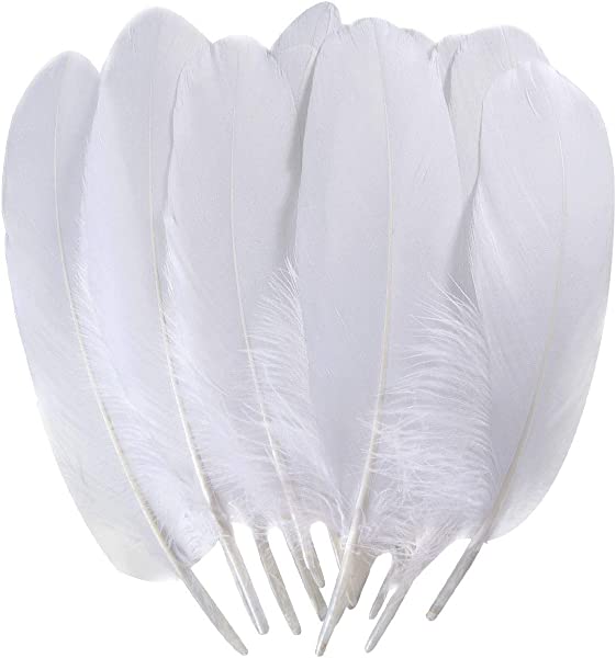 羽シャワー 羽根 たっぷり50枚 15-20cm飾りフェザー 手芸材料 DIY装飾小物（ホワイト） 送料無料