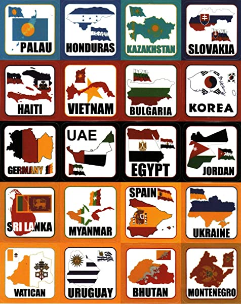 国々の地図 100枚 シール ステッカー トラベル旅行ステッカー スーツケース/ギター/車/バイク/自転車/ヘルメット/パソコン/携帯/ノート A
