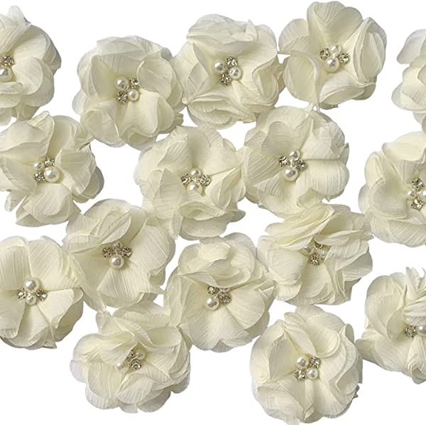 20個 造花 布花 髪飾り 手芸用品 ドレス バッグ アクセサリーフラワー 花嫁 和風 卒業式 成人式 七五三 装飾 5cm（ベージュ）20個 造花 布花 髪飾り 手芸用品 ドレス バッグ アクセサリ