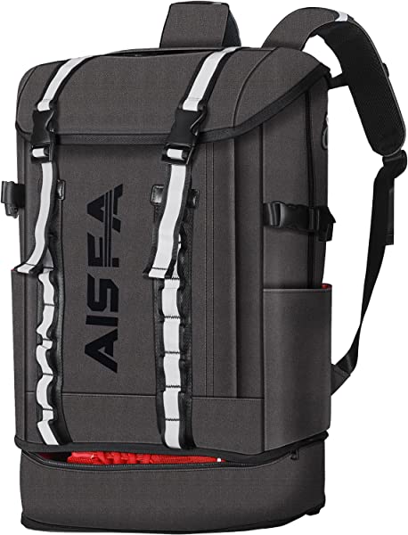 リュックメンズ リュックサックバックパック スクエア 30L 防水15.6インチ PC ビジネス ラップトップバック USB充電ポート付き アウトドア旅行 通勤 靴/弁当収納 (ブラック#3)【ご注意