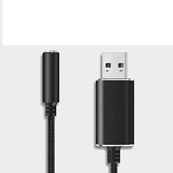 usb to 3.5mmオーディオ 変換アダプタ 変換ケーブル 4極 3極 変換 usb イヤホン 外付サウンドカード USBポート-3極（TRS）/4極（TRRS） 2