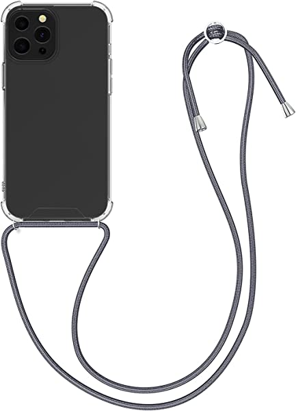 iPhone 13 Pro Max ケース スマホショルダー 携帯ストラップ付 スマホケース 斜めがけ 首掛け 落下防止 TPU...(透明 グレー) 送料無料